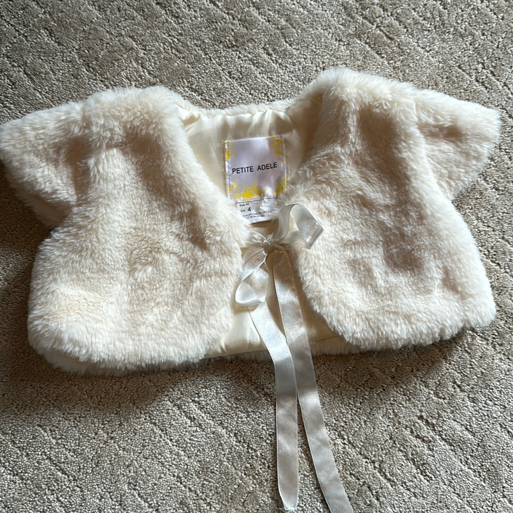 Petite Adele faux fur vest size 4